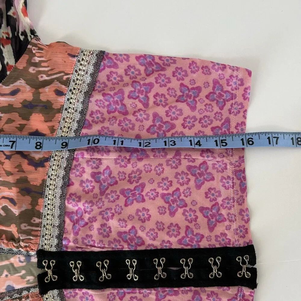 Free People Multicolor Sheer Crop Top Walk that way NWT - Picture 8 of 11